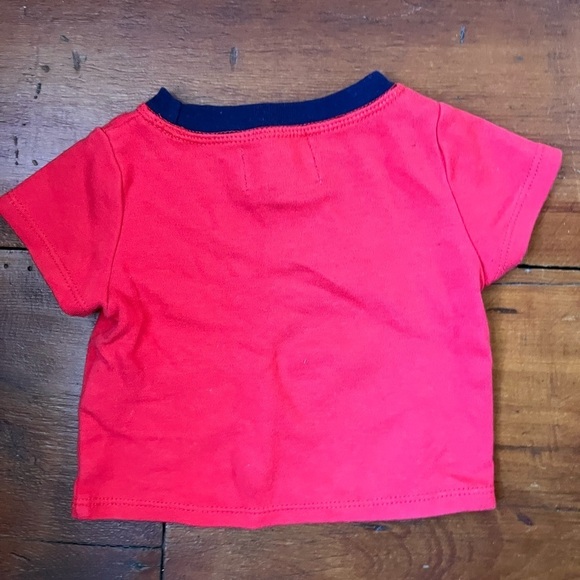 Mudpie 0-6 months boys girls ringer crab t-shirt top red blue - Picture 2 of 3